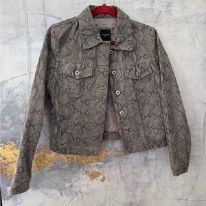 Gray Snakeskin leather Jacket
